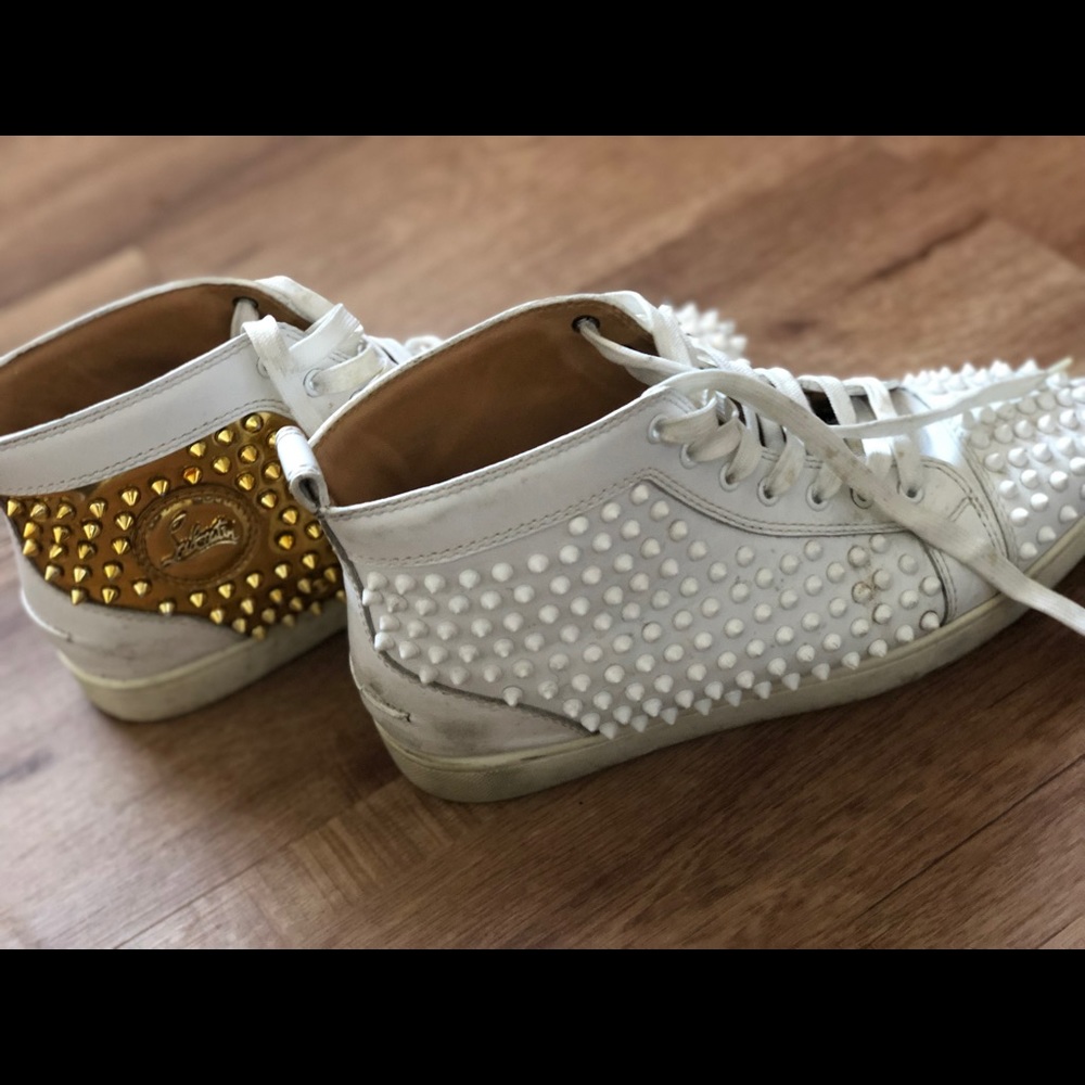 Christians Louboutin white and gold